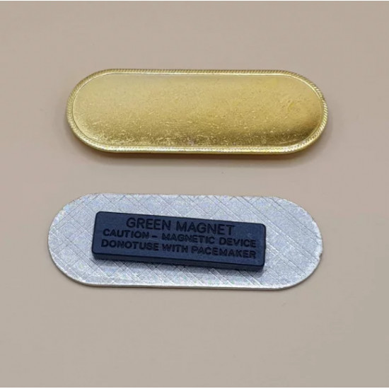 Metallic gold or silver arc magnet brooch with epoxy (custom print) Metallic gold or silver arc magnet brooch with epoxy (custom print)