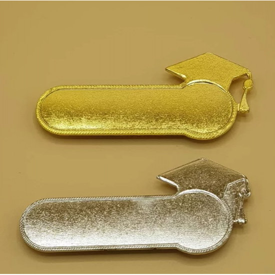Gold or silver metal graduation brooch with epoxy (customized printing) Gold or silver metal graduation brooch with epoxy (customized printing)