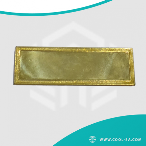 Rectangular golden brooch with epoxy (customized printing)