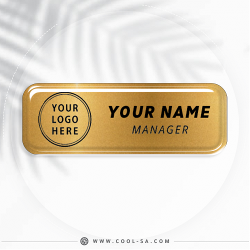 Magnetic or clip-on dark gold grained brooch (custom print)