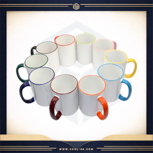 كوب ابيض مسكة الوان متعددة ( طباعة حسب الطلب )