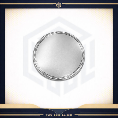 بروش دائري فضي مغناطيس مع ايبوكسي ( طباعة حسب الطلب )