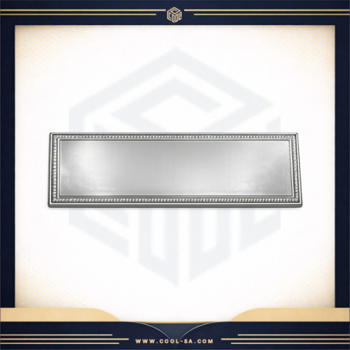 بروش فضي مستطيل مع ايبوكسي ( طباعة حسب الطلب )