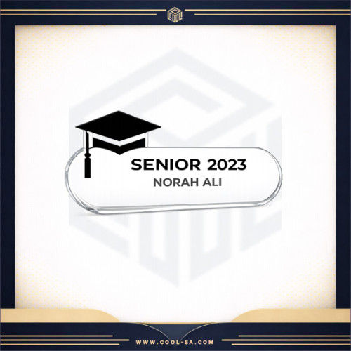 بروش تخرج ابيض مغناطيس او مشبك ( طباعة حسب الطلب )