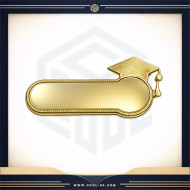 بروش تخرج ذهبي مغناطيس مع ايبوكسي ( طباعة حسب الطلب )