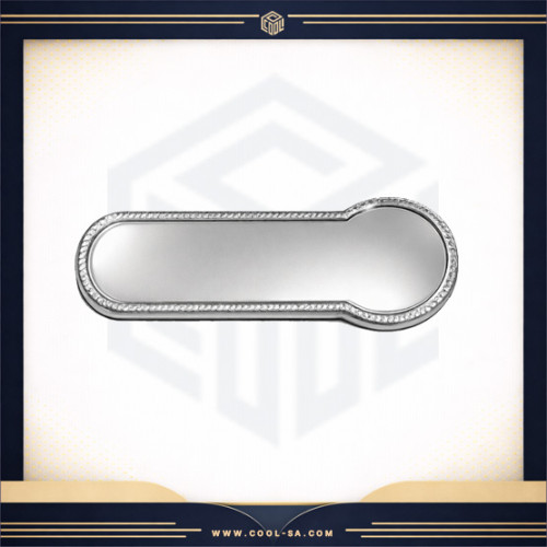 بروش فضي مدبب مغناطيس مع ايبوكسي ( طباعة حسب الطلب )