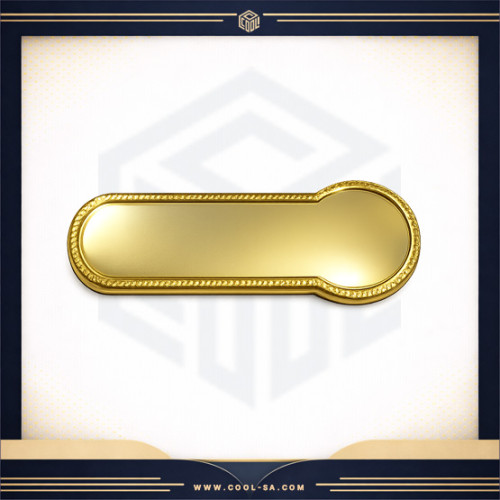 بروش ذهبي مدبب مغناطيس مع ايبوكسي ( طباعة حسب الطلب )