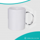 White mug with silver handle